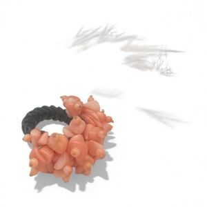 Coral Beaded Statement Ring